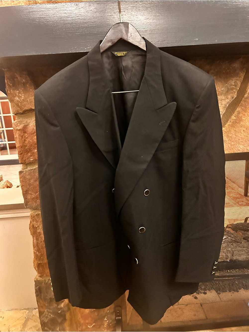 BARRY Vintage Double-Breasted Black Men's Blazer - Classic Formal Jacket
